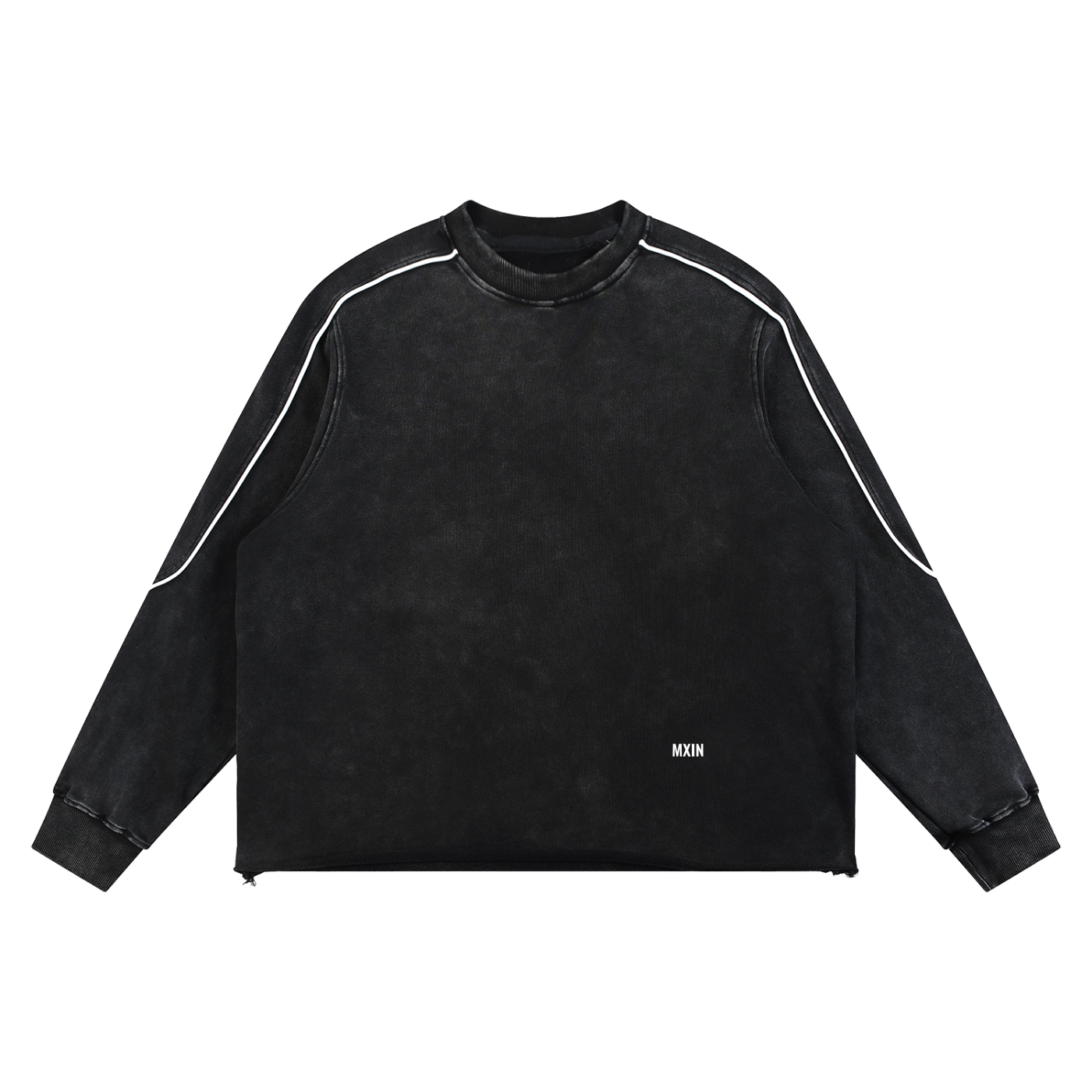 Mineral Wash Piping Raw Hem Sweatshirt