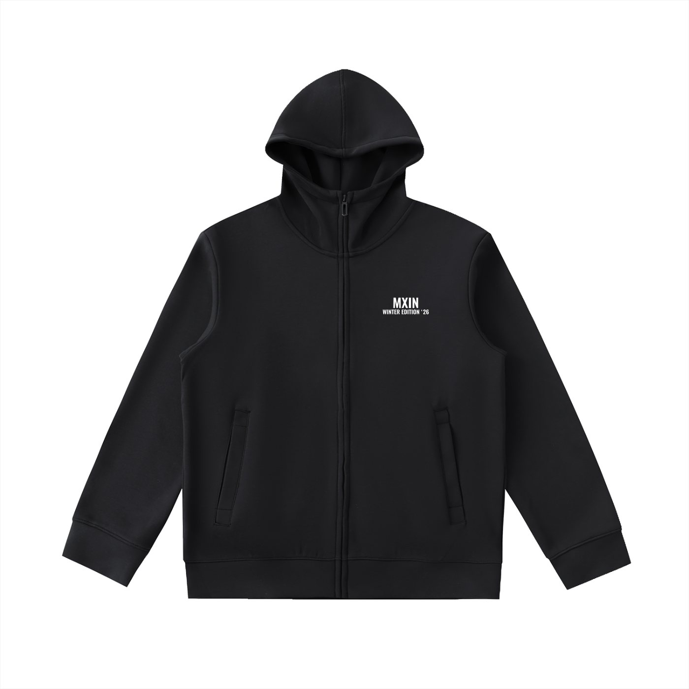 MXIN Essential Heavyweight High Neck  Zip-Up Hoodie