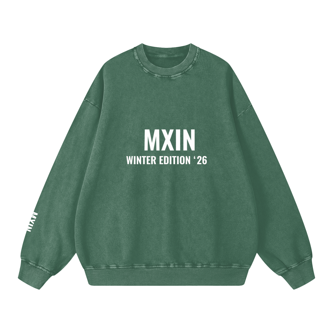 MXIN Winter Collection ‘26 
Snow Washed Oversized Sweatshirt