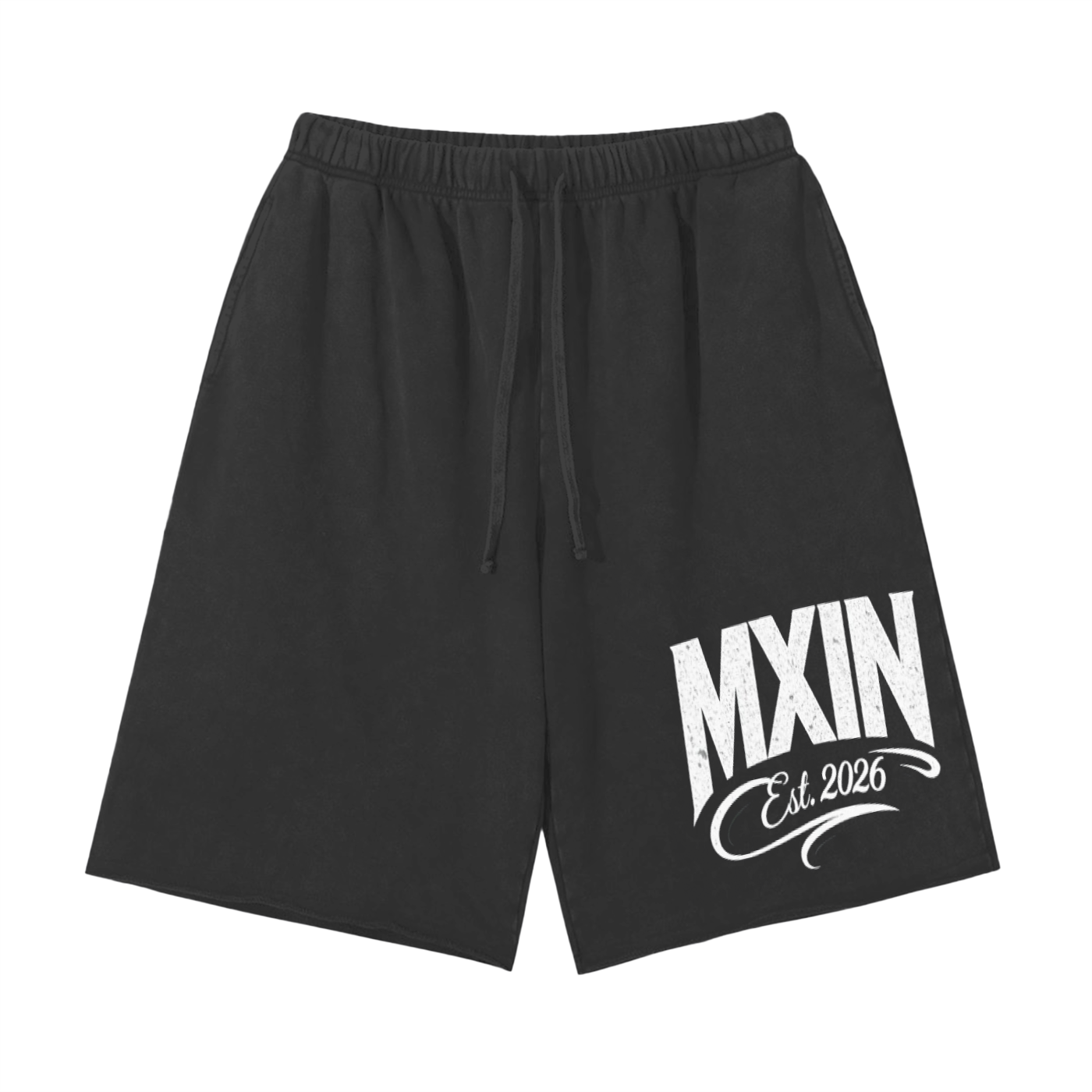 Snow Washed Raw Hem Shorts