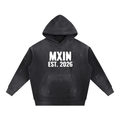 Vintage Washed Frayed Fleece Hoodie