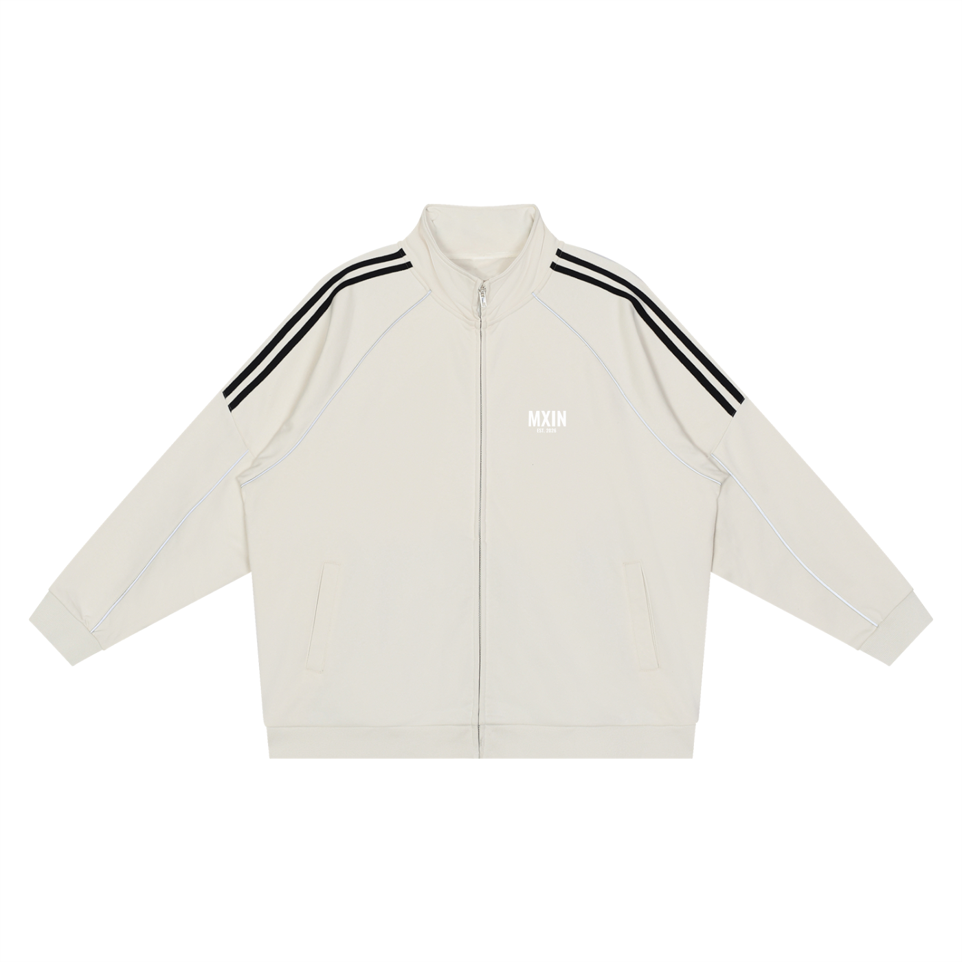 Reflection Striped Raglan Sleeve  Jacket