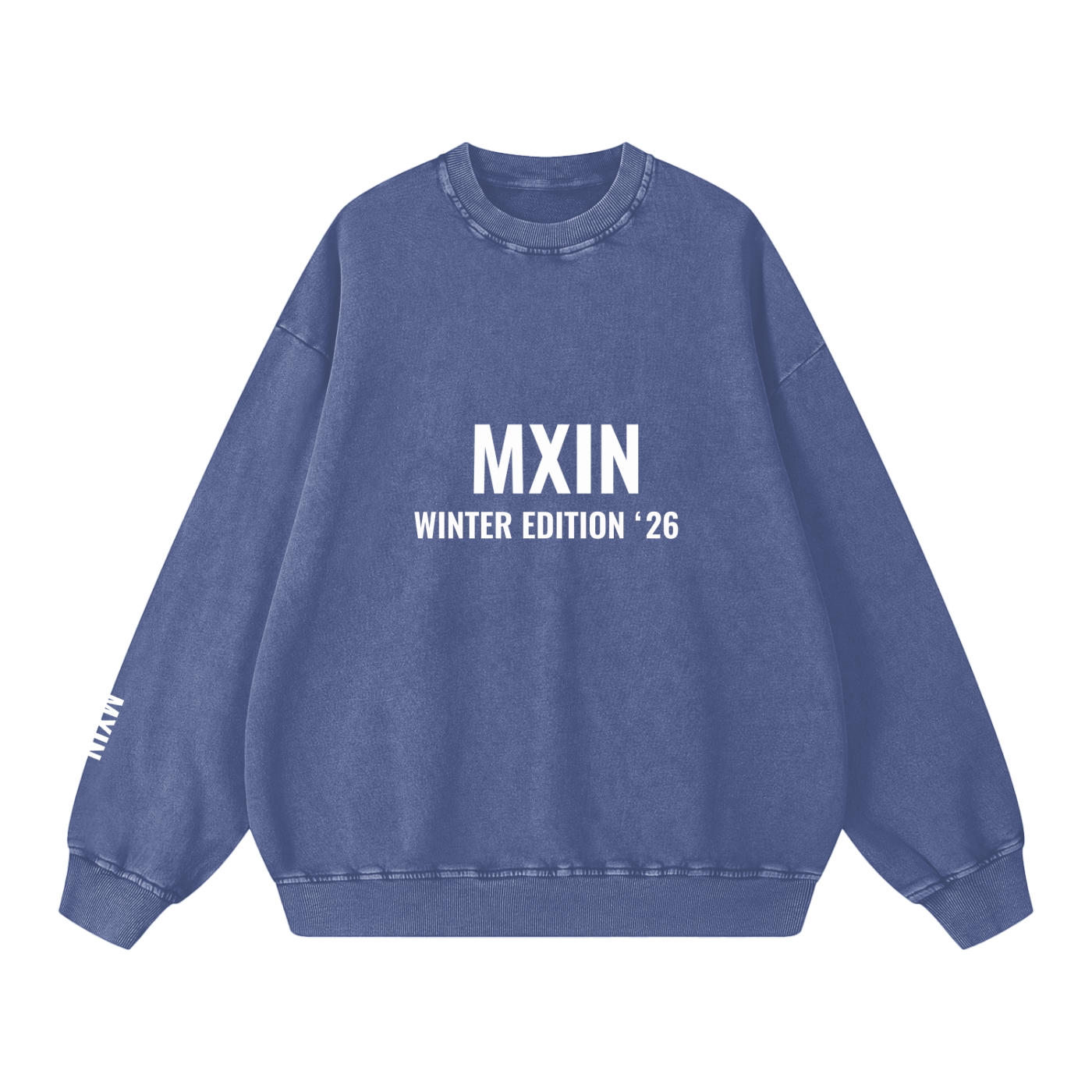 MXIN Winter Collection ‘26 
Snow Washed Oversized Sweatshirt