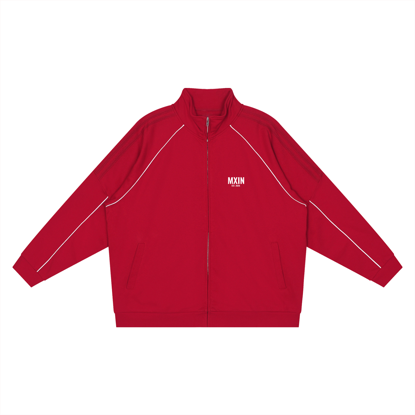 Reflection Striped Raglan Sleeve  Jacket