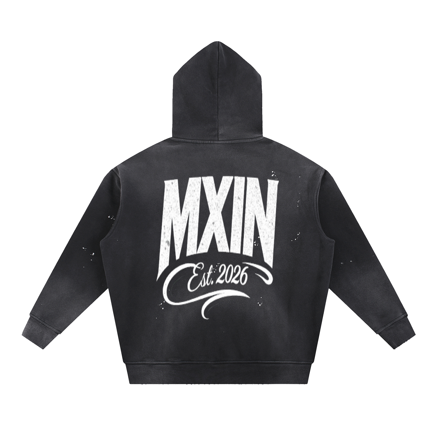 Vintage Washed Frayed Fleece Hoodie