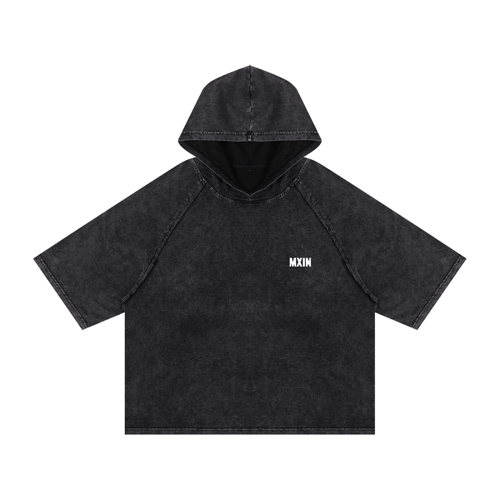 Snow Washed Hooded Boxy T-Shirt