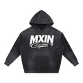 Vintage Washed Frayed Fleece Hoodie