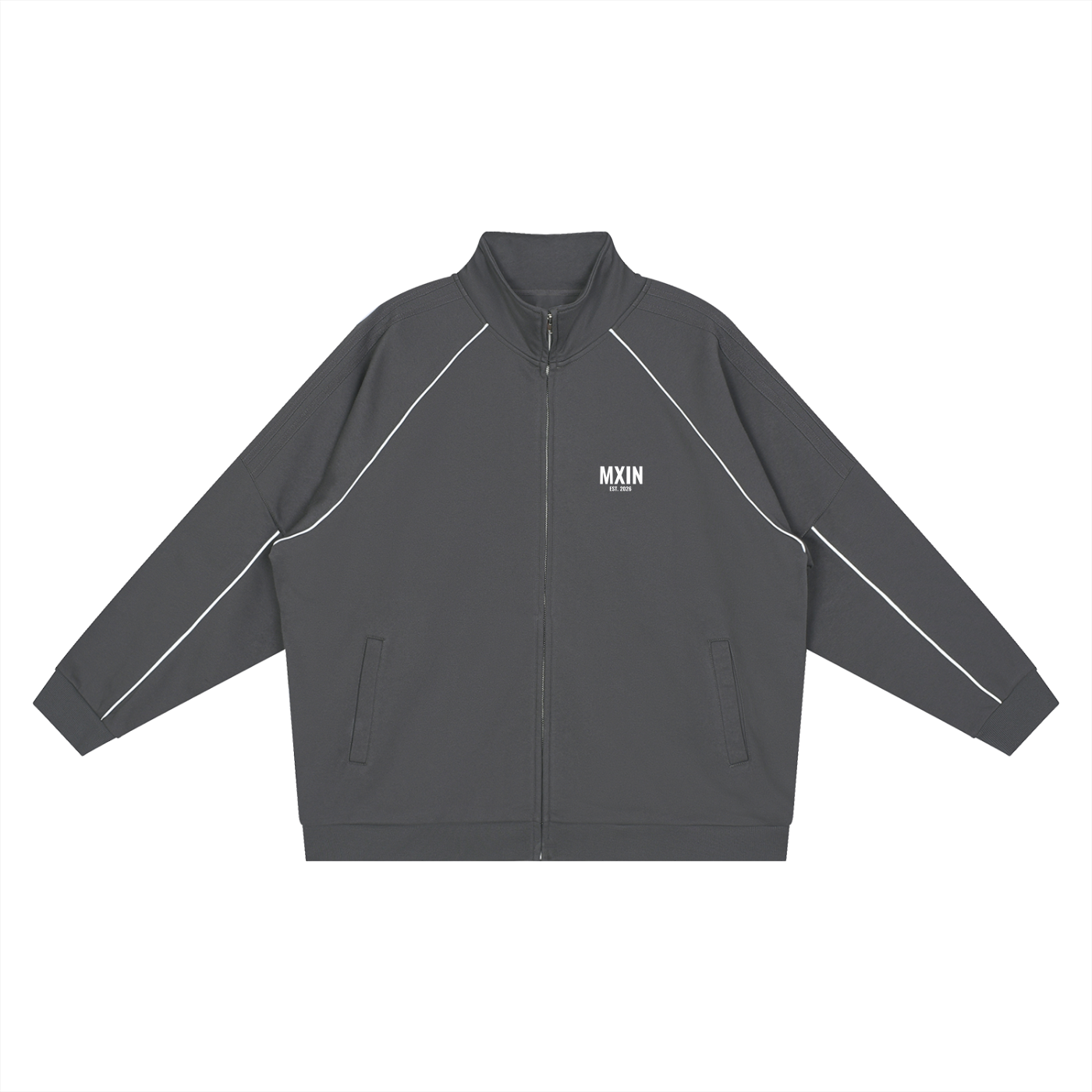 Reflection Striped Raglan Sleeve  Jacket
