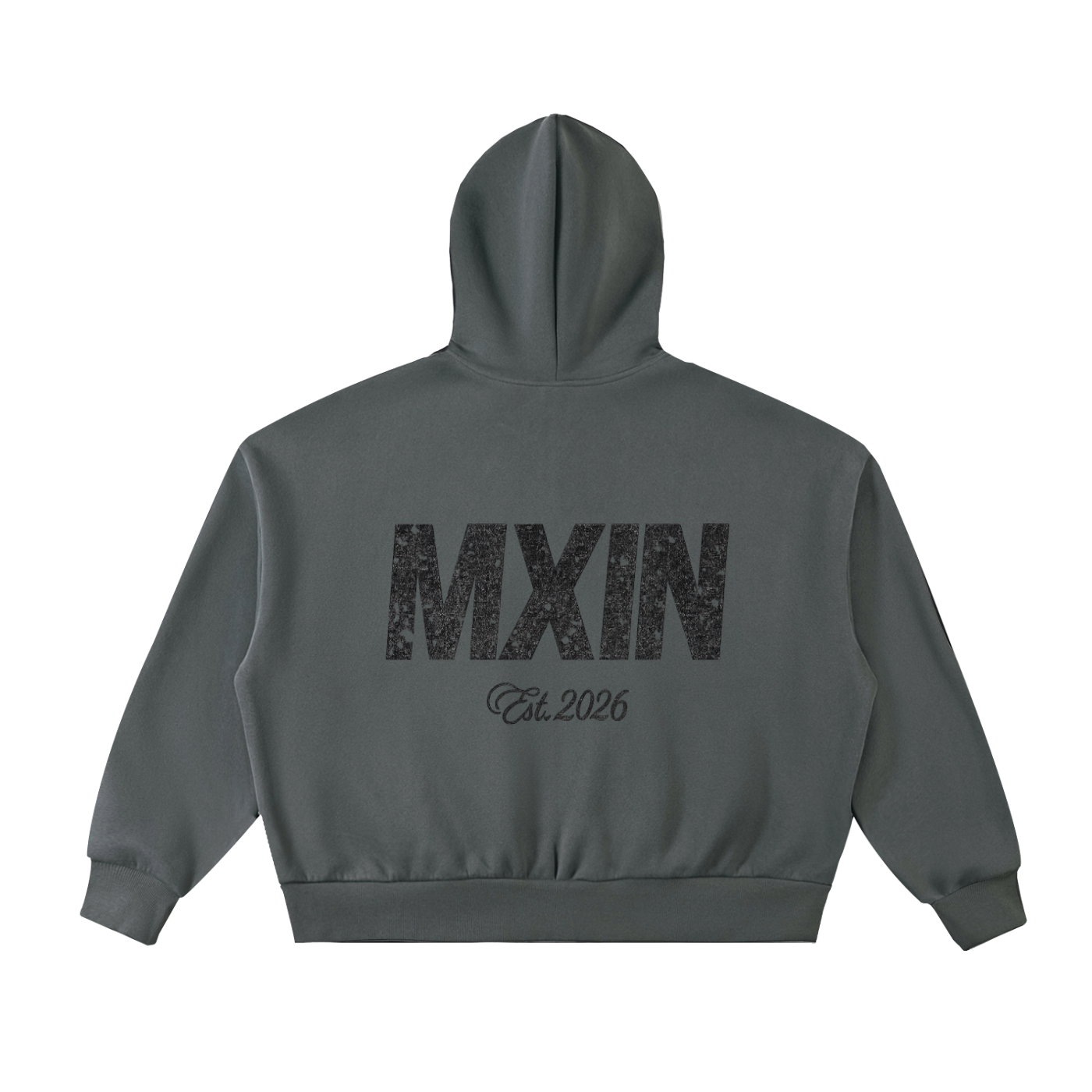 Fleeced Full-Zip Boxy Hoodie
