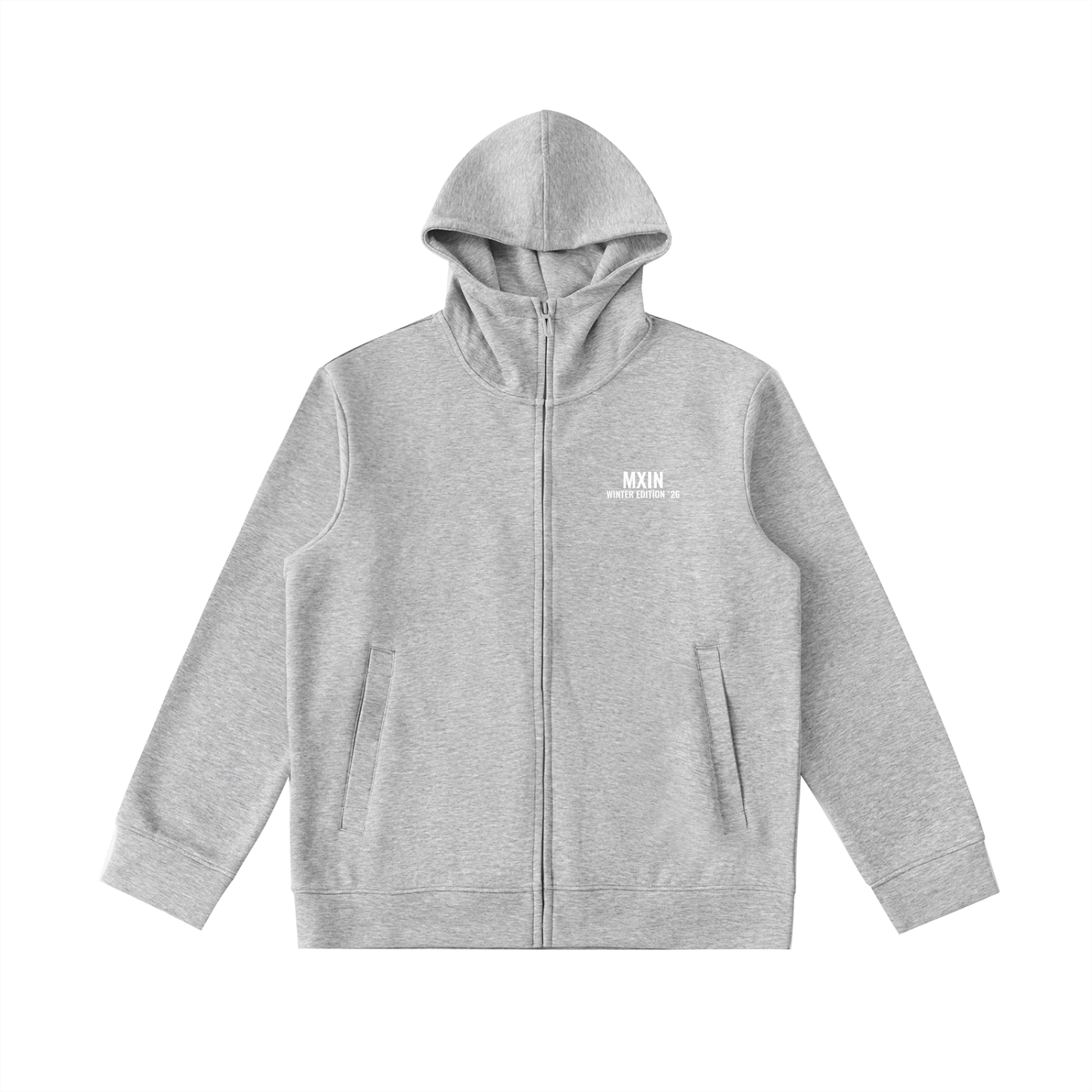 MXIN Essential Heavyweight High Neck  Zip-Up Hoodie