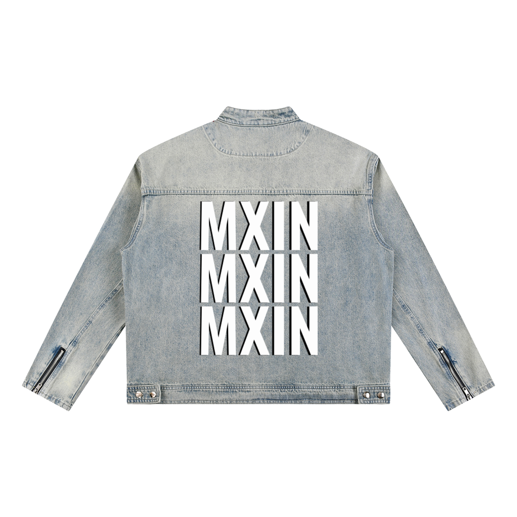 MXIN Vintage Wash Zip Denim Jacket