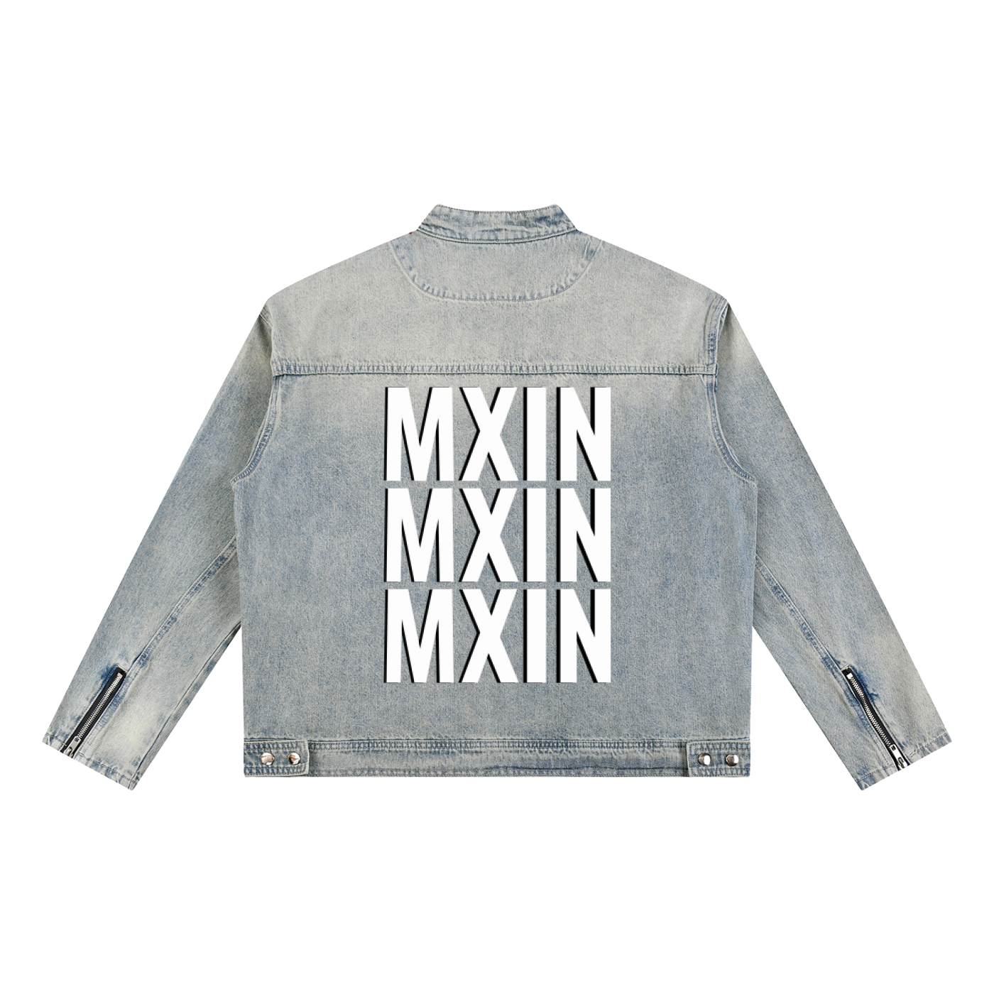 MXIN Vintage Wash Zip Denim Jacket