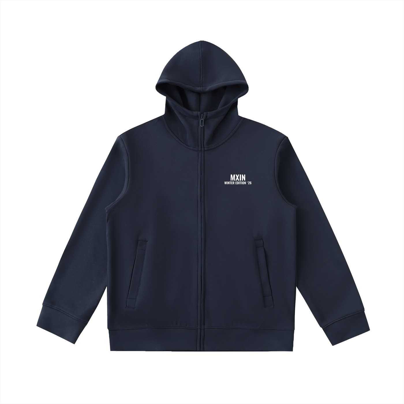 MXIN Essential Heavyweight High Neck  Zip-Up Hoodie