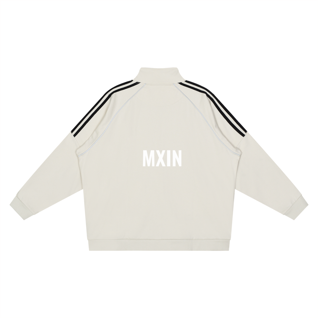 Reflection Striped Raglan Sleeve  Jacket