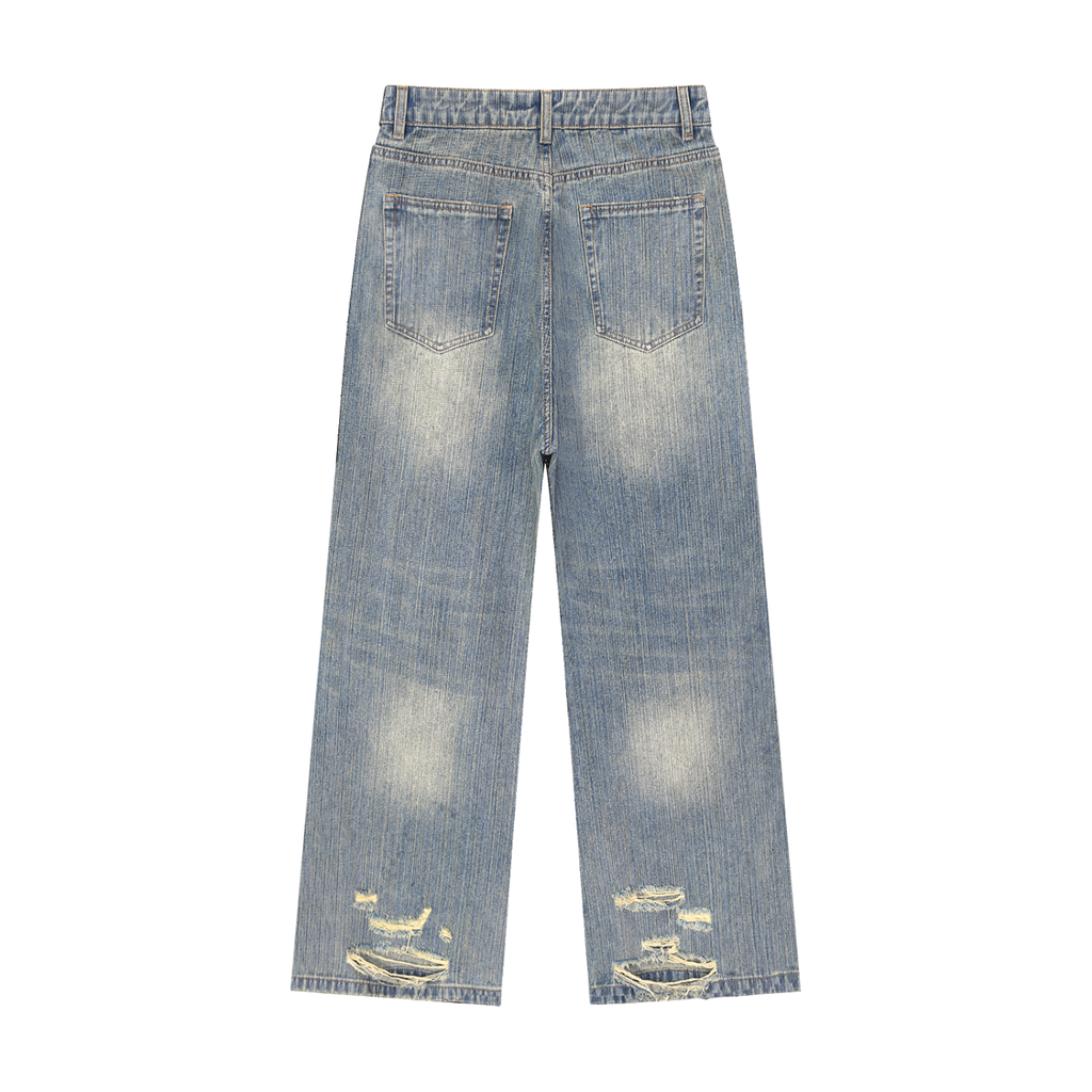 MXIN Vintage Wash Distressed Denim Jeans