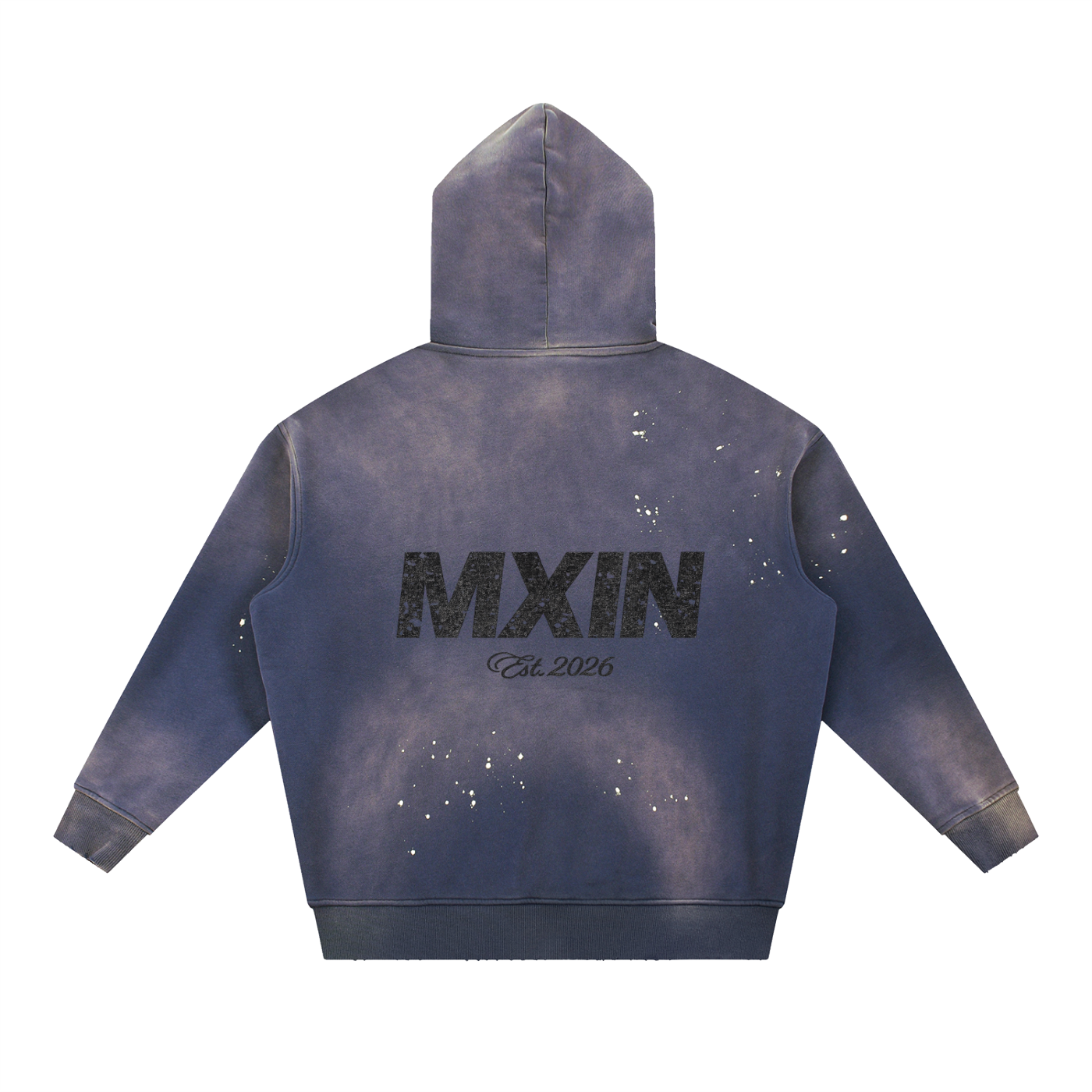 Vintage Washed Frayed Fleece Hoodie