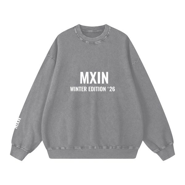 MXIN Winter Collection ‘26 
Snow Washed Oversized Sweatshirt