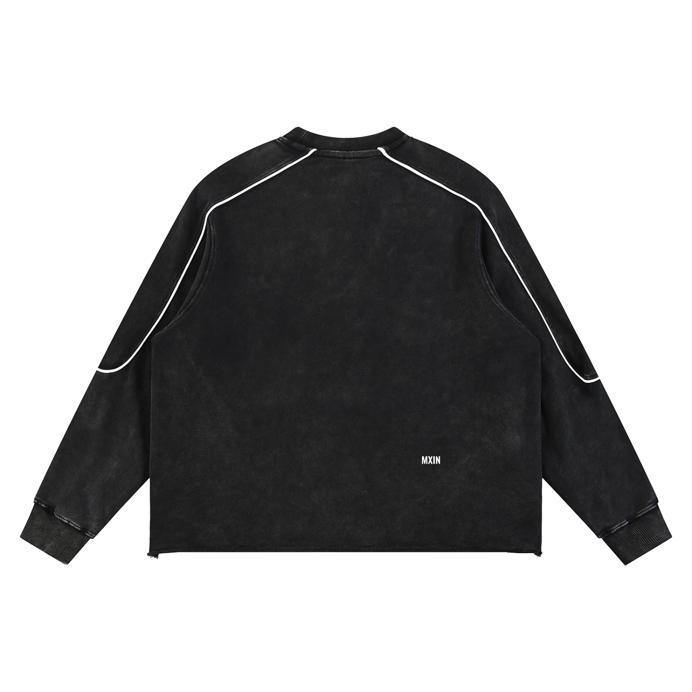 Mineral Wash Piping Raw Hem Sweatshirt
