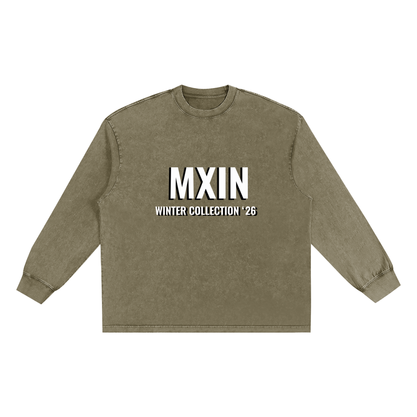 MXIN Winter Collection ‘26 
Snow Washed Frayed Edge T-Shirt